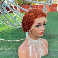 Perruque Pixie Cut Wig cheveux humains bouclés Bob, Perruque Pixie courte, noeuds blanchis, dentelle frontale, 13x4, Perruque Pixie avec cheveux de bébé