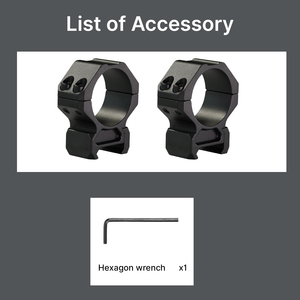 Anillas de Montaje BANGBANG para Visor, Tubo de 20 mm, Altura Central de 1.0 Pulgadas, con Tornillos de Doble Fila, Resistentes al Agua y a los Golpes (Negras) - Product Image 4