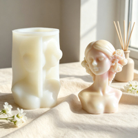Moule en silicone Fille aux yeux fermés pour bricolage en béton, plâtre, résine, bougie, savon, ornement artistique – Prise en charge des motifs personnalisés
