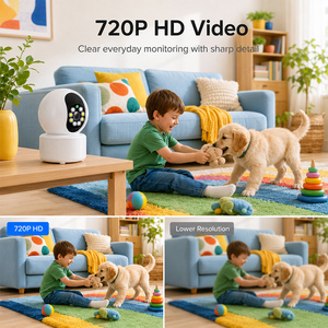 Caméra de sécurité WiFi intérieure/extérieure à bas prix avec audio bidirectionnel, enregistrement sur cloud et carte TF pour animaux de compagnie (chiens et chats) - Product Image 3
