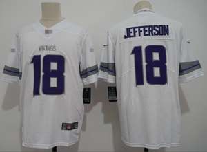 Origineel American Football shirt van het Minnesota Vikings team, seizoen 2025/26 # 18 Justin Jefferson ademende korte tops groothandel - Product Image 3