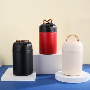 Cylindre isotherme en acier inoxydable C66, boîte à lunch isolée de 500 ml avec couvercle pour hommes et femmes, blanc, noir, rouge - Product Image 1