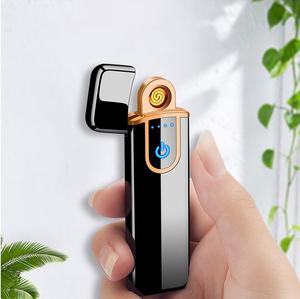 Briquet électronique sans flamme rechargeable par USB, créatif, en métal, coupe-vent, à induction par empreinte digitale, pour le camping - Product Image 2