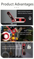 Termometer daging baca instan Digital, alat memasak dapur dengan lampu latar untuk BBQ Grill asap