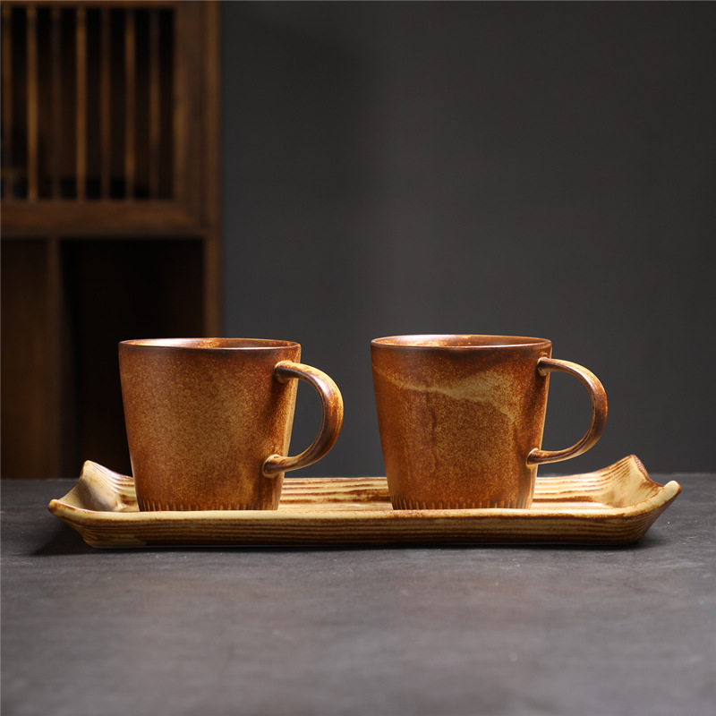Ensemble 3 pièces : tasse à motif peigne 252 + soucoupe longue 340 ml - universel