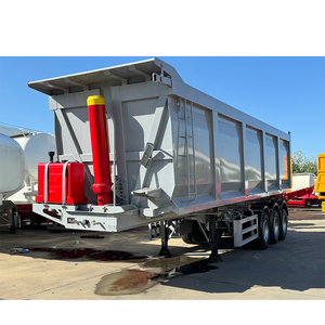Le nouveau produit de Hongsen est une remorque à <span class=keywords><strong>benne</strong></span> <span class=keywords><strong>basculante</strong></span> hydraulique 4 axes de 60 tonnes avec suspension mécanique et une remorque à <span class=keywords><strong>benne</strong></span> <span class=keywords><strong>basculante</strong></span> arrière - Product Image 5