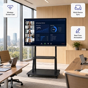 Tableau blanc interactif intelligent à écran tactile infrarouge 4K UHD de 65 à 75 pouces, panneau plat interactif tout-en-un pour l'école et l'enseignement - Product Image 1