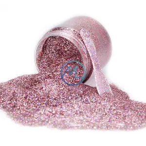 Bulk 50g 600g 2kg PET cosmetic pink hologram glitter powder for Nail Face body craft paint decoration makeup eyeshadow lip gloss