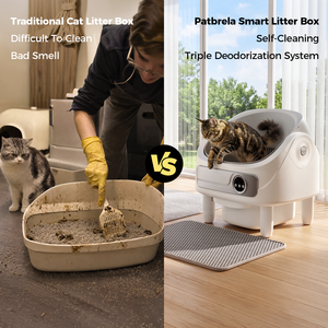 Caja de Arena Inteligente Autolimpiable para Gatos, Inodora, Automática, 75L, Grande, Control por Aplicación, Sistema de Eliminación de Olores, Redonda de Plástico - Product Image 2