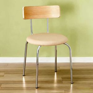 Silla de Comedor de Diseño Moderno, Estilo Nórdico Medieval, Silla con Respaldo, Estilo Francés Simple y Retro - Product Image 3