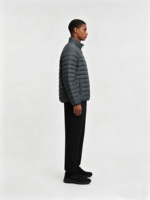 Veste matelassée en toile fine pour l'hiver, réversible, séchage rapide, fermeture éclair verticale, respirante, impression matelassée, teinte unie