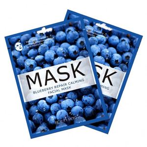 Mascarilla facial hidratante de fruta de arándano de alta calidad OEM ODM, mascarilla de hoja de algodón con infusión de vitamina C para el control de aceite de manchas oscuras - Product Image 3