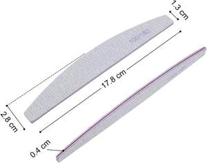 Lime à ongles personnalisée avec logo imprimé, vente directe usine, tampon de polissage 100/180, 100/100, lime à ongles en forme d'arc en papier de verre grainé - Product Image 3