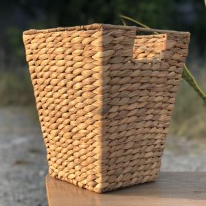 Boho Style Seagrass Wicker Water Hyacinth Waste <b>Basket</b> Eco Friendly Bathroom Office Organizer Bin Direct Vietnam Supplier - Product Image 1