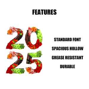 Décoration de centre de table pour fête de remise des diplômes du Nouvel An 2025 : Numéro en carton remplissable pour fruits et friandises - Product Image 6