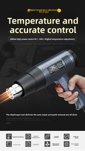 2000W Rango <span class=keywords><strong>de</strong></span> temperatura variable 110 ~ 1112 grados Fahrenheit Aire caliente/<span class=keywords><strong>pistola</strong></span> <span class=keywords><strong>de</strong></span> <span class=keywords><strong>calor</strong></span> <span class=keywords><strong>de</strong></span> aire frío, adecuado para uso industrial y doméstico - Product Image 6