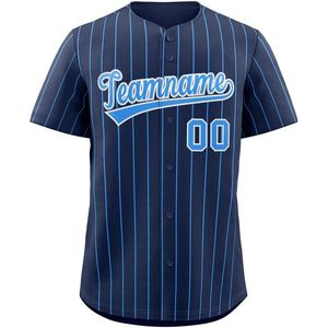 Camiseta de béisbol personalizada con rayas, camisa con botones, tela de sarga, absorción de humedad, unisex, para adultos, nombre del equipo 00 - Product Image 1