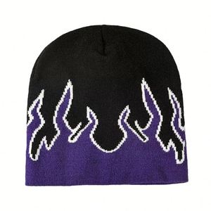 Handmade Flame Knitted <b>Hat</b> <b>for</b> Men Stylish Hop Street Pullover Warm Jacquard Cold Weather Perfect <b>for</b> Promotions - Product Image 1