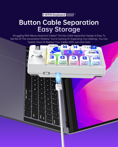 <span class=keywords><strong>Backlit</strong></span> không dây cơ khí bàn phím lập trình viên 12 phím tùy chỉnh chức năng Bluetooth/USB/có dây/Bàn phím cho Mac máy tính Windows - Product Image 5
