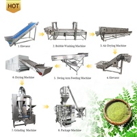 Fabrieksleverancier Moringa-bladpoeder productielijn Moringa-bladeren wasmachine, droger en molen