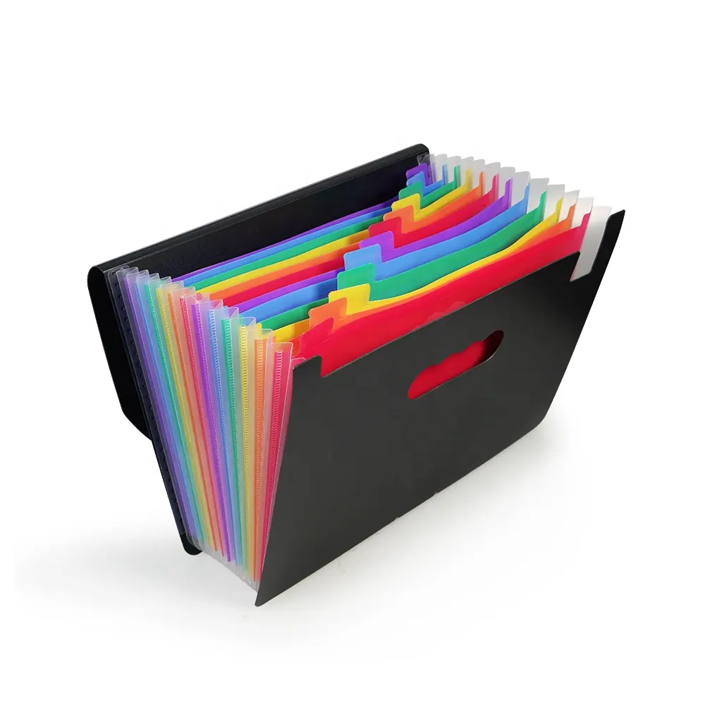 Regenboog Kleur A4 Pp Plastic 5 6 8 12 13 24 Zakken Accordeon Document Organizer Sorter Organisator Zip Zak Map uitbreidende Bestand