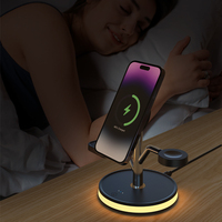 Station de charge sans fil magnétique 3-en-1 rapide 15W pliable pour iPhone 16/15/14/13/12 Pro Max et chargement d'écouteurs