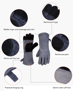 <span class=keywords><strong>Gants</strong></span> imperméables résistants à la chaleur <span class=keywords><strong>pour</strong></span> <span class=keywords><strong>barbecue</strong></span> et cheminée, en cuir <span class=keywords><strong>de</strong></span> vache épais, avec doublure en coton, <span class=keywords><strong>protection</strong></span> des doigts et <span class=keywords><strong>de</strong></span> la paume - Product Image 2