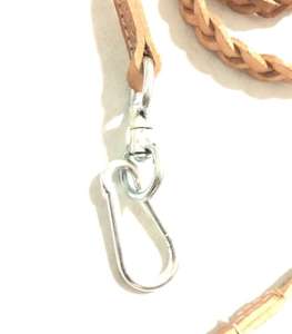 Laisse en cuir pur-Fancy -6 Ft avec crochet en nickel - Product Image 3