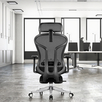 Extra Large Dos Haut Confortable Colonne Vertébrale Convient Gris Maille Moderne Président de Direction Chaise de Bureau Ergonomique Ajustable