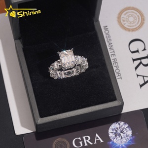 Fast Shipping Local Stock Engagement <strong>Emerald</strong> Cut 5ct Women 925 <strong>Silver</strong> Moissanite Diamond <strong>Ring</strong> - Product Image 3