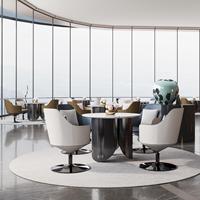 Ensemble de canapés modulaires en cuir de style nordique moderne, fauteuil individuel avec design luxueux pour appartement, hôtel, atelier, salons