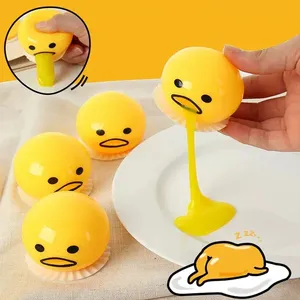 Funny <b>Egg</b> Yolk Rubber Squishy <b>Toys</b> Squeeze Ball Vomit Custard Bun Creative Stress Relief Vent Relieve Pressure Sticky Unisex - Product Image 2