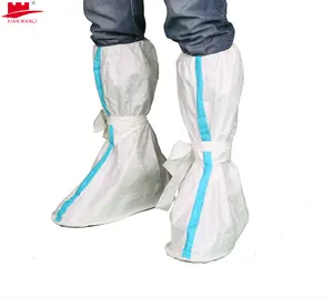 Wholesale Disposable waterproof anti-static anti-dust non skid Non Woven Microporous Boot Covers with PVC dotted sole