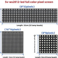 Matrice LED adressable WS2812B 8x8 16x16 8x32 - Écran à pixels RGB 5V, panneau d'affichage flexible programmable pour Arduino DIY Décoration