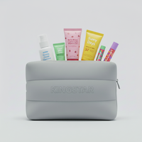 Pochette de rangement matelassée en néoprène avec logo personnalisé, fermeture éclair, poignée souple, pour cosmétiques, maquillage, soins de beauté
