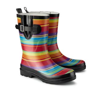Bottes de pluie pour enfants à imprimé arc-en-ciel, bottes en caoutchouc imperméables, antidérapantes, chaussures de jardin d'extérieur - Product Image 1