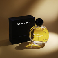 Eric Flacon de parfum plat de luxe 100ml en vente en gros Boîte personnalisée Flacon vide de luxe Flacon de parfum Bouteilles de parfum sérigraphie de logo