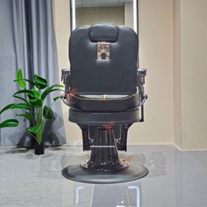 Chaise de barbier en métal, mobilier de salon, fauteuil de coiffure inclinable avec pompe hydraulique, Cadeira De Barbeiro, chaise de barbier vintage pour homme - Product Image 5