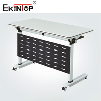 Table d'apprentissage pliable à cadre en acier simple et mobile Table de formation Table de bureau avec roues