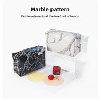 Sac de rangement cosmétique octogonal en cuir PU avec fermeture éclair, petit format carré, couleur unie, livré avec un cadeau gratuit, imperméable