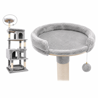 En gros Arbre à chat multi-niveaux extra haut en sisal avec hamac double en peluche et griffoir