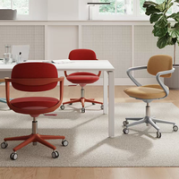 Chaise de bureau moderne pour cadre, dossier mi-haut, en tissu, élégante, avec accoudoirs, pivotante, réglable en hauteur