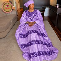 Robe Boubou Dashiki en Brocart, 100% Coton Bazin Riche, Robe Africaine pour Femme, Mariage, Mariée, Mali, Robe de l'Aïd avec Foulard