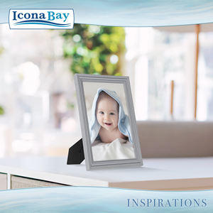 Modern High Quality <b>5X7</b> PS Resin Plastic <b>Photo</b> <b>Frame</b> Gray with Silver for Desk or Wall Home Decorations - Product Image 2