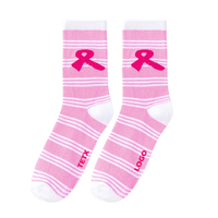 Chaussettes personnalisées pour la sensibilisation au cancer du sein, chaussettes à ruban rose, chaussettes personnalisées avec logo pour la lutte contre le cancer du sein pour femmes