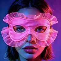 Masque pour les yeux portable en polyester lumineux UV multicolore pour la danse masquée, la discothèque, l'ornement de soirée