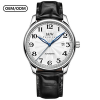 Montre automatique mécanique de luxe pour homme I&W CARNIVAL avec bracelet en cuir lumineux personnalisé, mouvement Seiko NH35, élégante et tendance