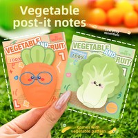 30 blocs de notes par paquet, blocs-notes mignons et amusants en forme de légumes réalistes, notes autocollantes pour étudiants