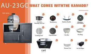 เตาบาร์บีคิวเซรามิกขนาด 23 นิ้ว พร้อมโต๊ะเคลือบสแตนเลส เตารมควันถ่านสำหรับครัวกลางแจ้ง - Product Image 3