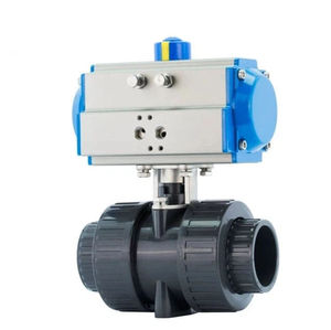 Vanne de coupure pneumatique à double flange PPH pour gaz, résistante aux acides et aux alcalis, DN25, pour conduites en PVC - Product Image 2